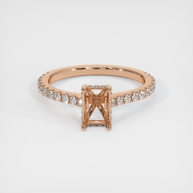 18K Rose Gold Pave Ring Setting