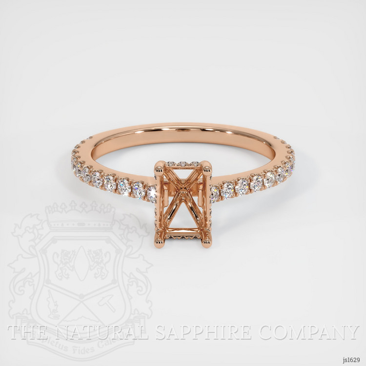 18K Rose Gold Pave Ring Setting