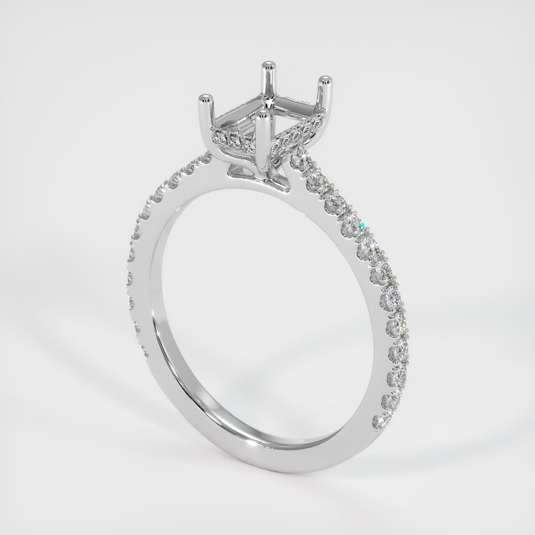 14K White Gold Pave Ring Setting