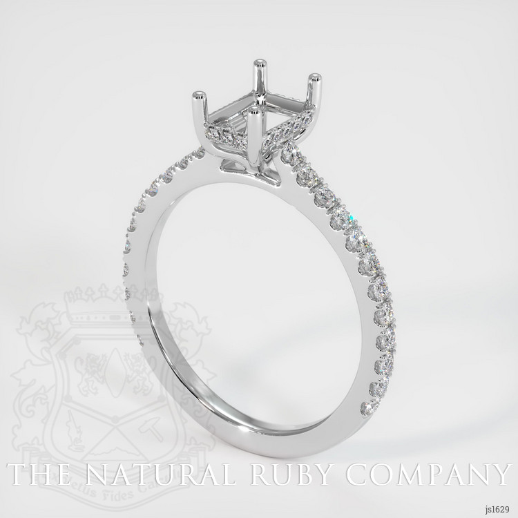 14K White Gold Pave Ring Setting