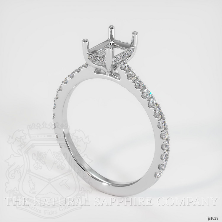 14K White Gold Pave Ring Setting
