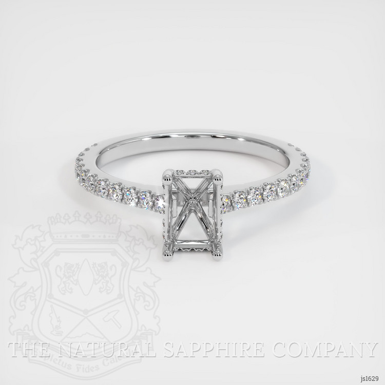 14K White Gold Pave Ring Setting