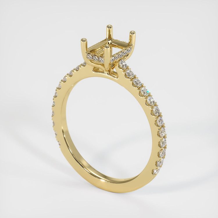 14K Yellow Gold Pave Ring Setting