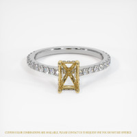 14K Yellow & White Pave Ring Setting Image