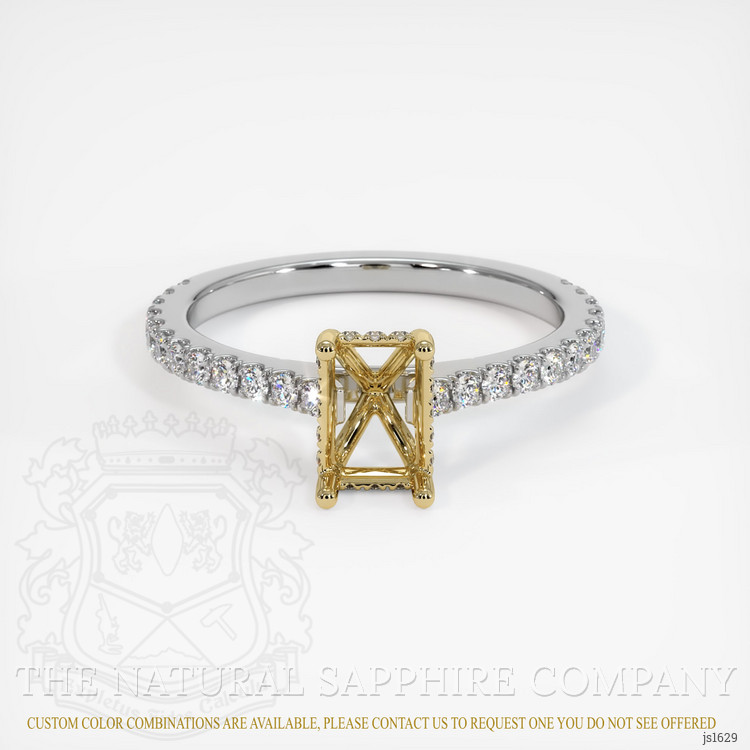 14K Yellow & White Pave Ring Setting