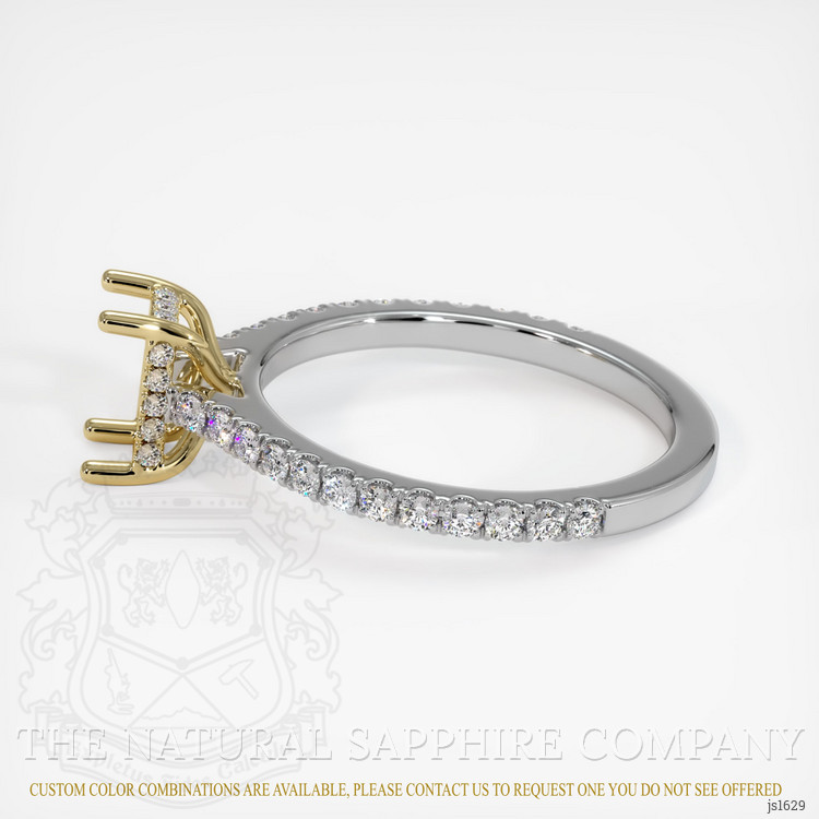14K Yellow & White Pave Ring Setting