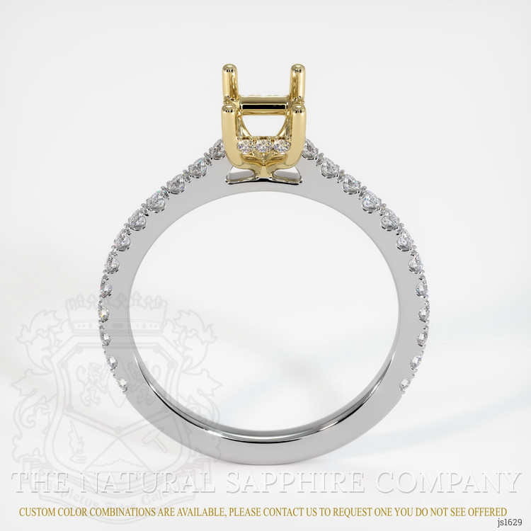 14K Yellow & White Pave Ring Setting