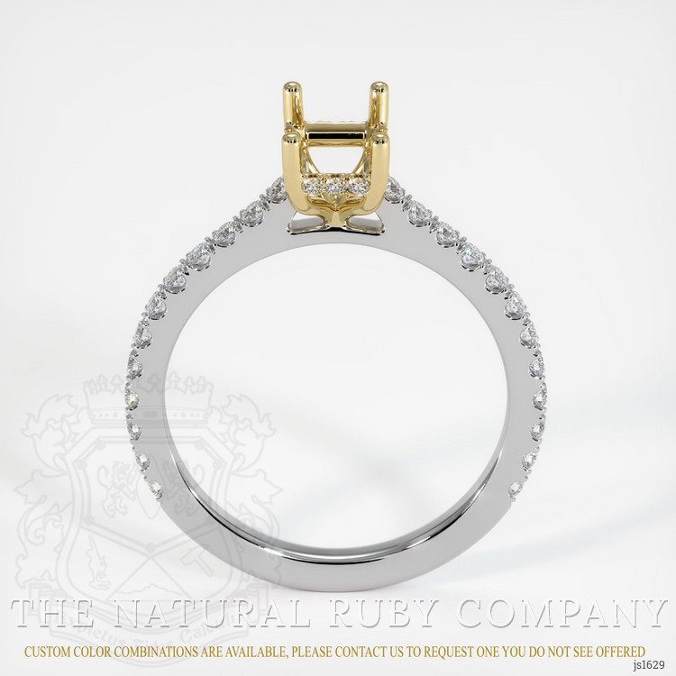 14K Yellow & White Pave Ring Setting