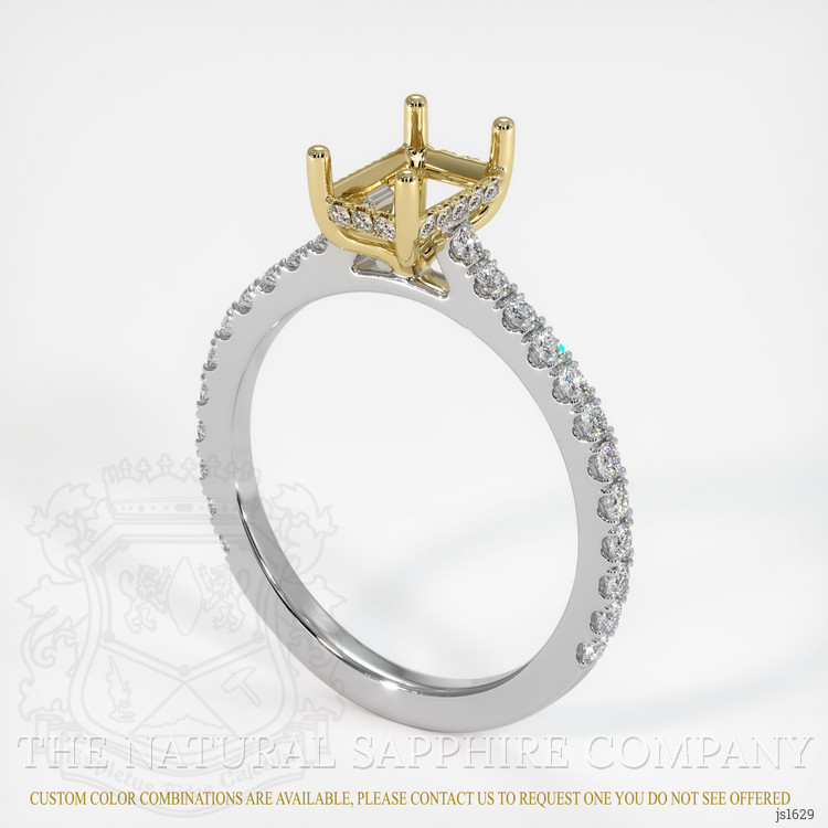 18K Yellow & White Pave Ring Setting