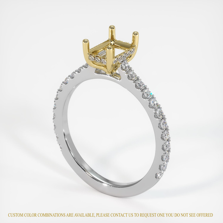 18K Yellow & White Pave Ring Setting