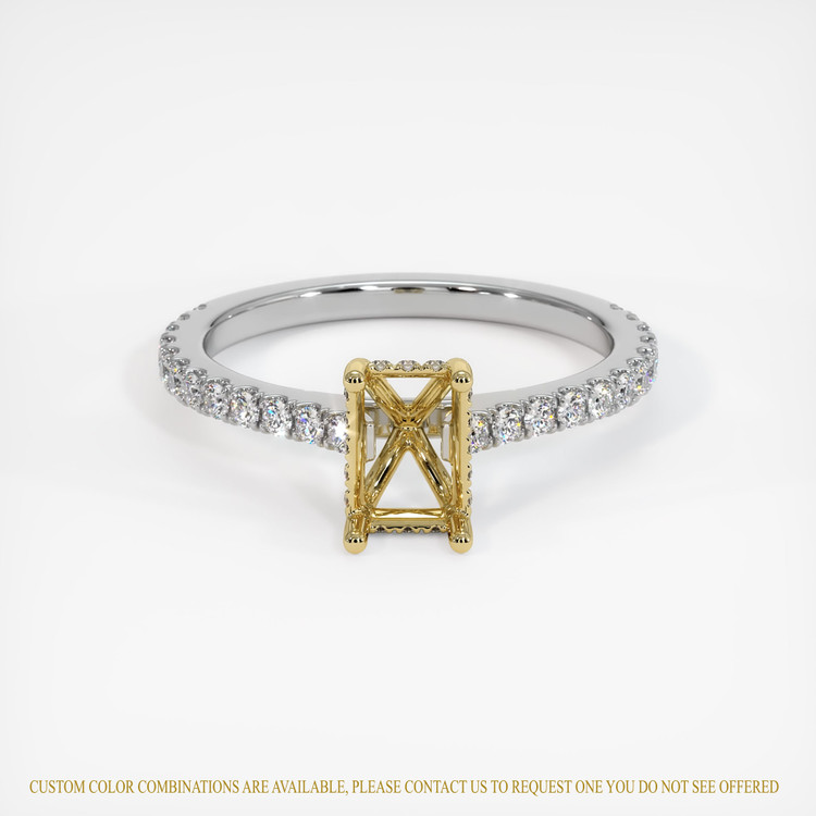 18K Yellow & White Pave Ring Setting