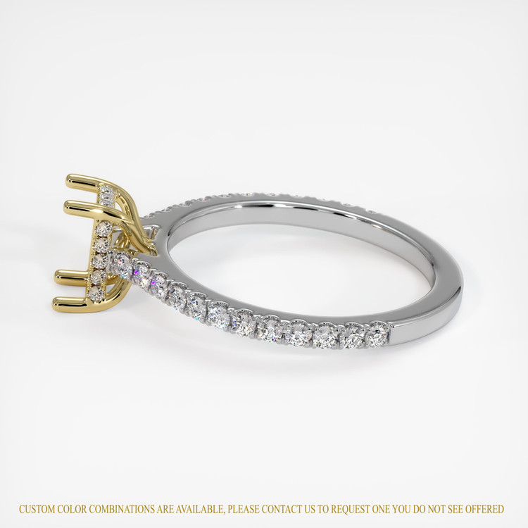 18K Yellow & White Pave Ring Setting