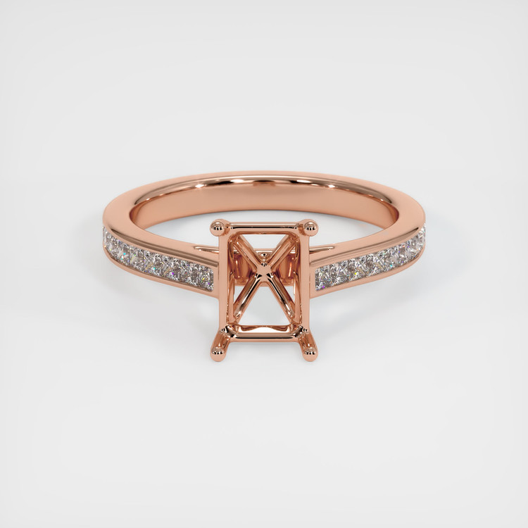 14K Rose Gold Accent Stones Ring Setting