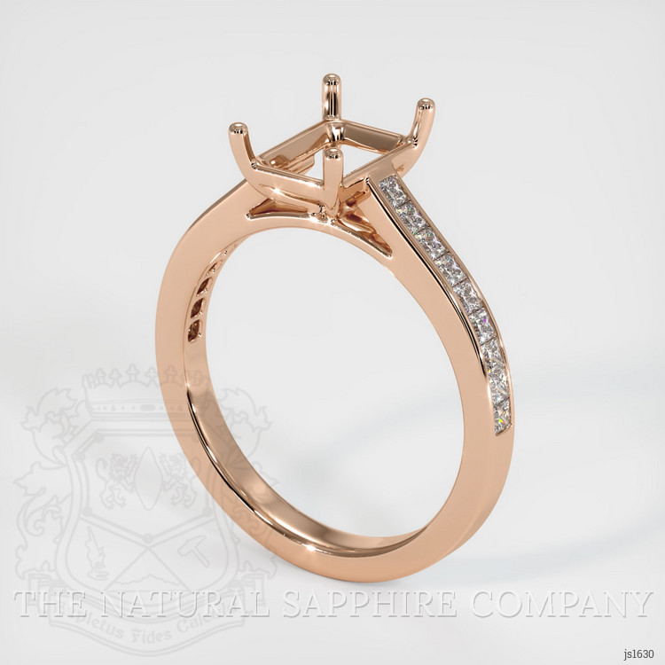 18K Rose Gold Accent Stones Ring Setting