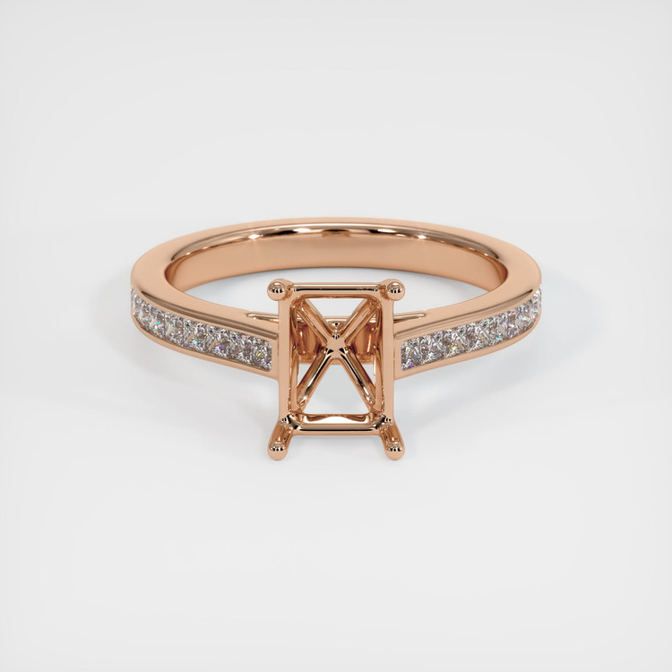 18K Rose Gold Accent Stones Ring Setting