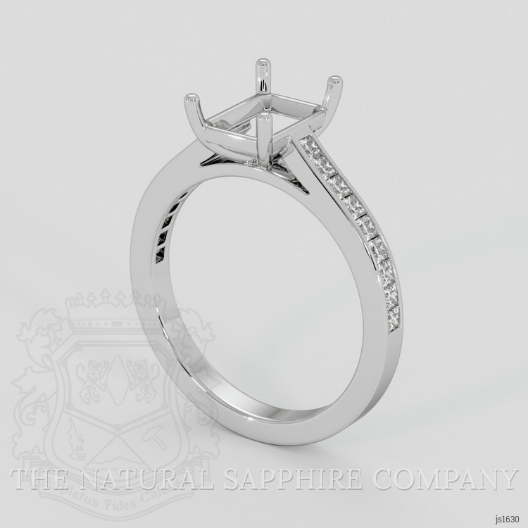 14K White Gold Accent Stones Ring Setting