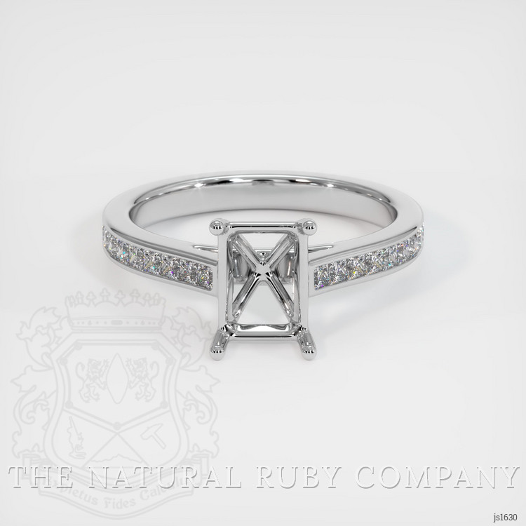 14K White Gold Accent Stones Ring Setting