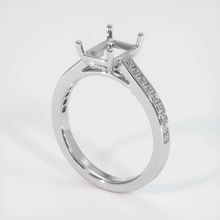 18K White Gold Accent Stones Ring Setting