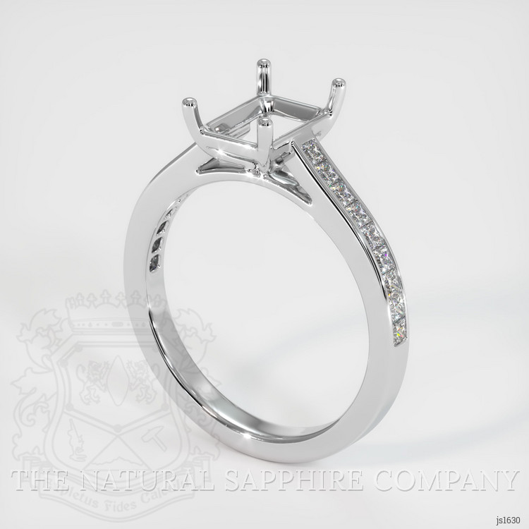 18K White Gold Accent Stones Ring Setting