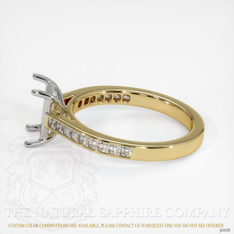 14K White & Yellow Accent Stones Ring Setting