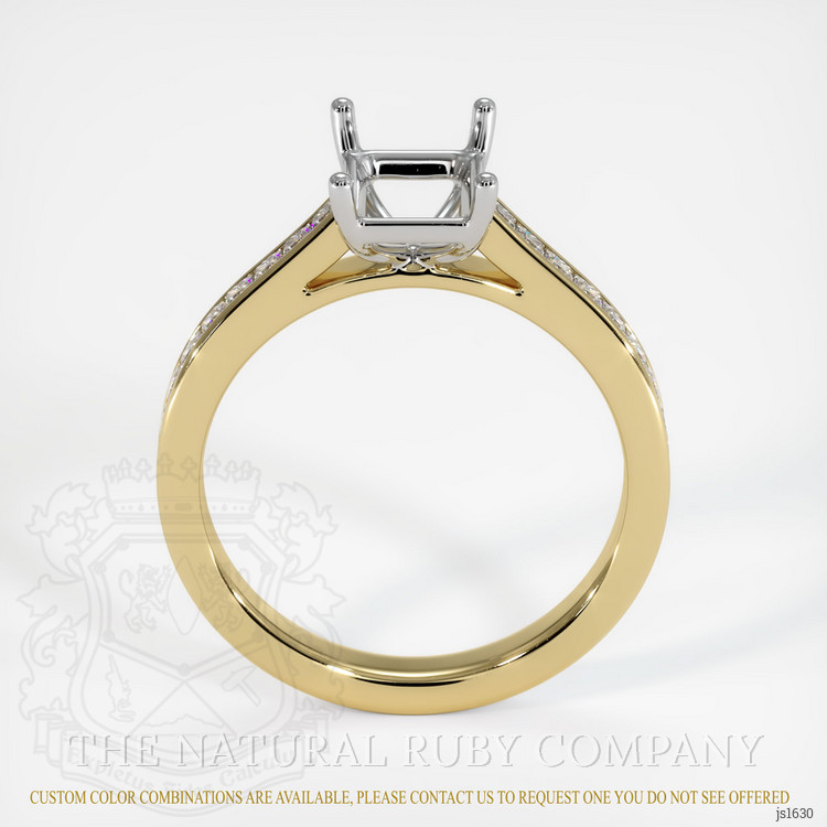 14K White & Yellow Accent Stones Ring Setting