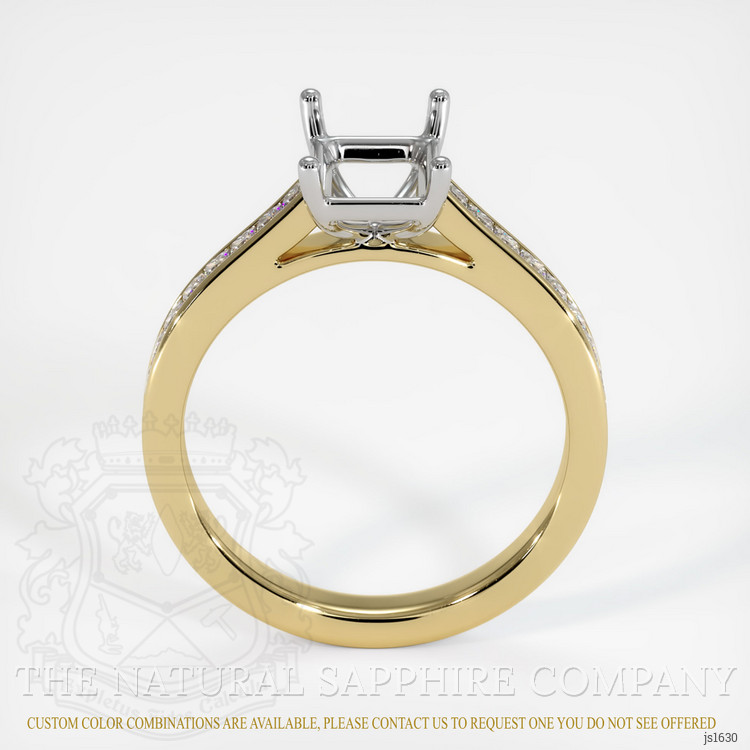 14K White & Yellow Accent Stones Ring Setting