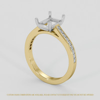 18K White & Yellow Accent Stones Ring Setting Video