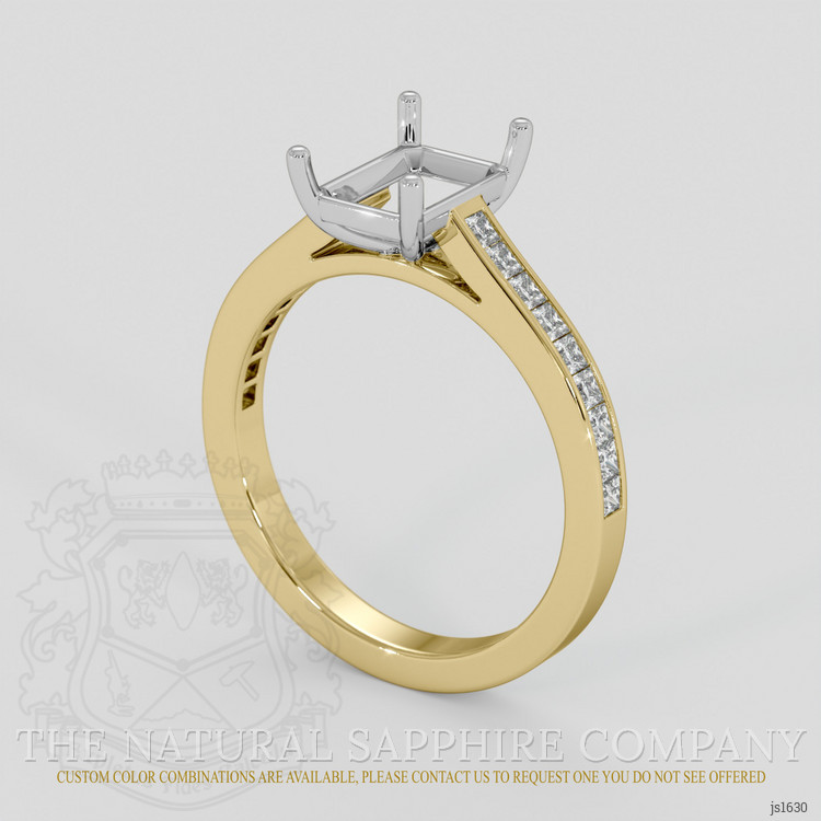 18K White & Yellow Accent Stones Ring Setting