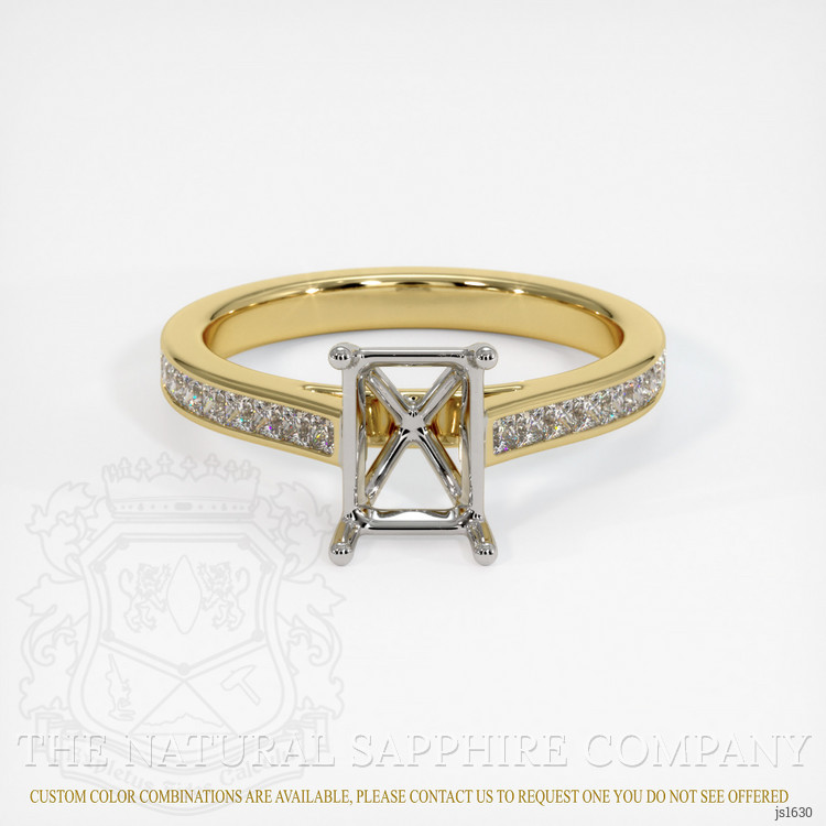 18K White & Yellow Accent Stones Ring Setting