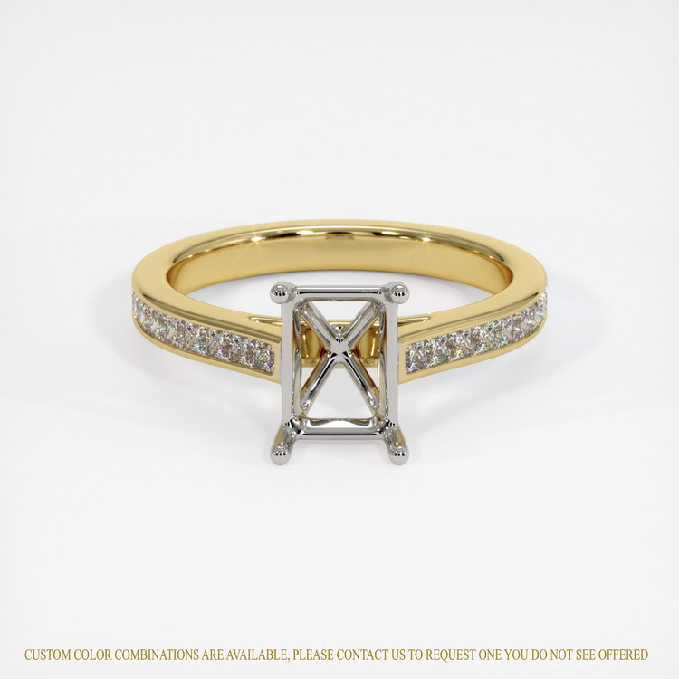 18K White & Yellow Accent Stones Ring Setting