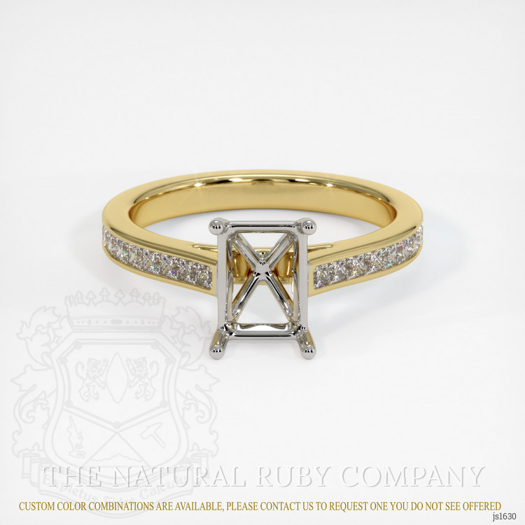 18K White & Yellow Accent Stones Ring Setting