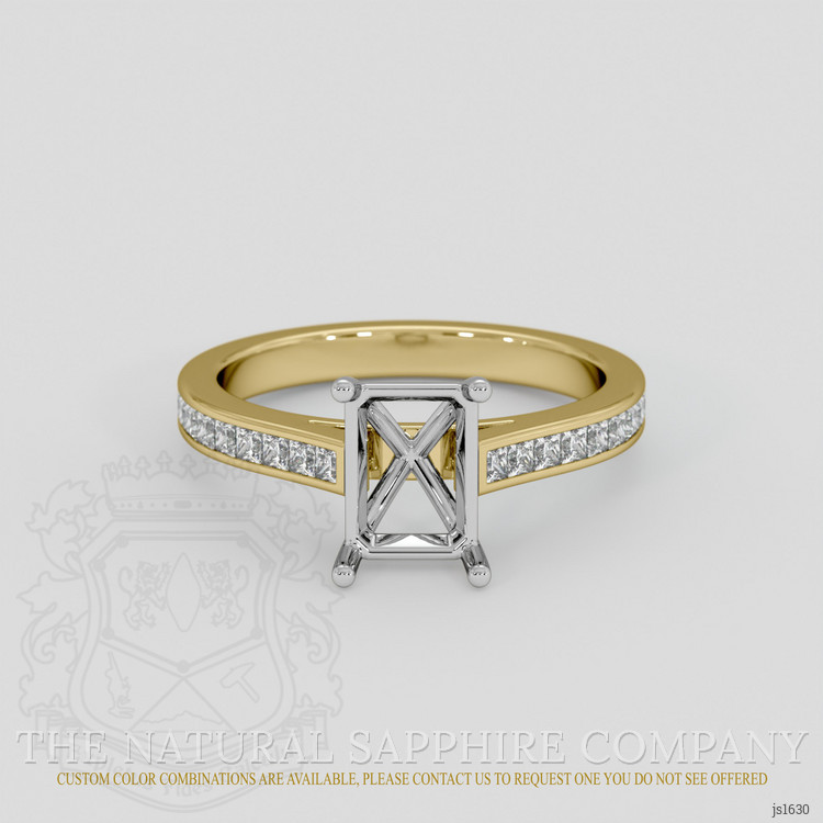 18K White & Yellow Accent Stones Ring Setting