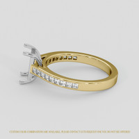 18K White & Yellow Accent Stones Ring Setting Image