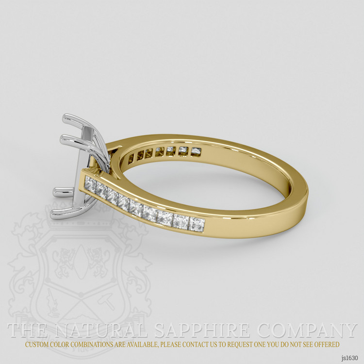 18K White & Yellow Accent Stones Ring Setting