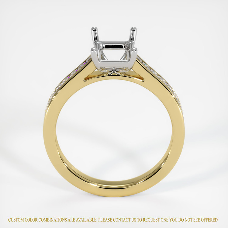 18K White & Yellow Accent Stones Ring Setting