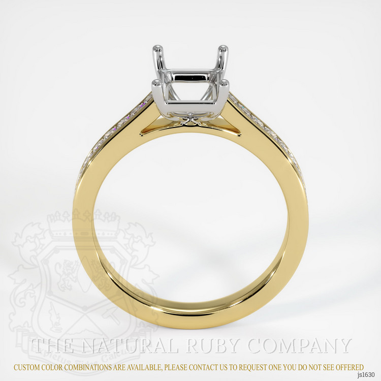 18K White & Yellow Accent Stones Ring Setting