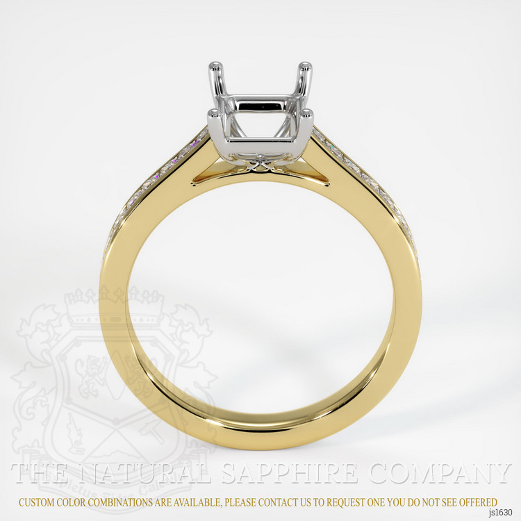 18K White & Yellow Accent Stones Ring Setting