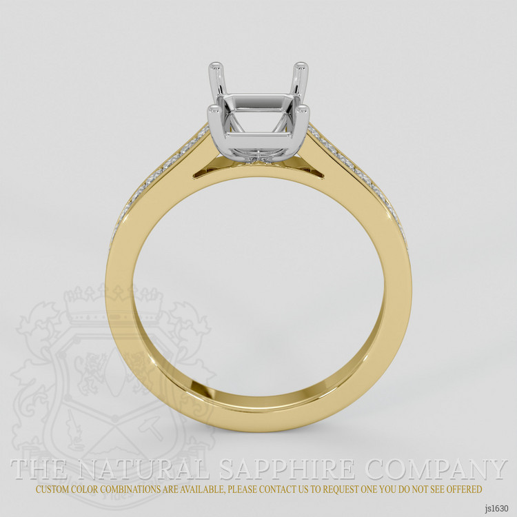 18K White & Yellow Accent Stones Ring Setting