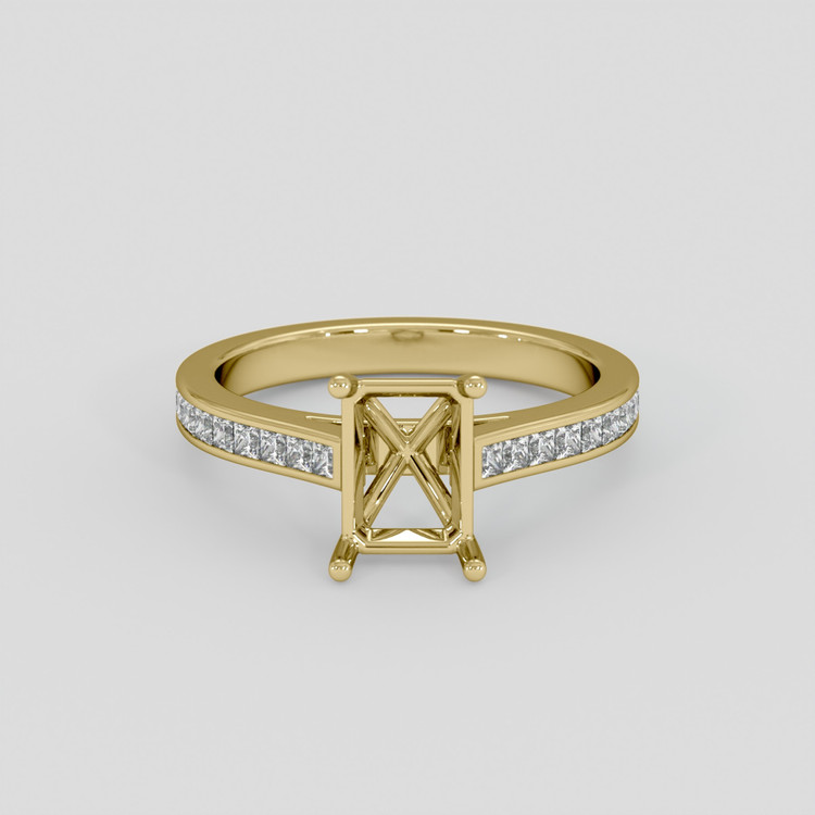 18K Yellow Gold Accent Stones Ring Setting