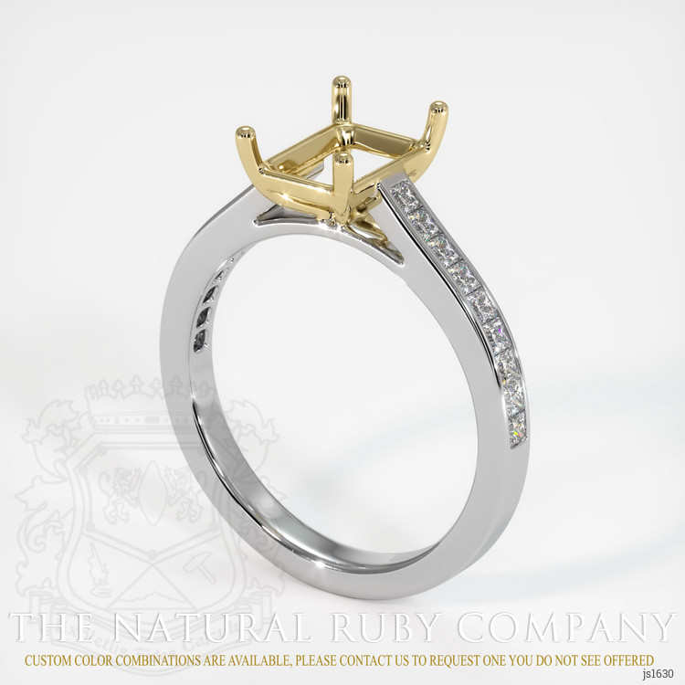 14K Yellow & White Accent Stones Ring Setting