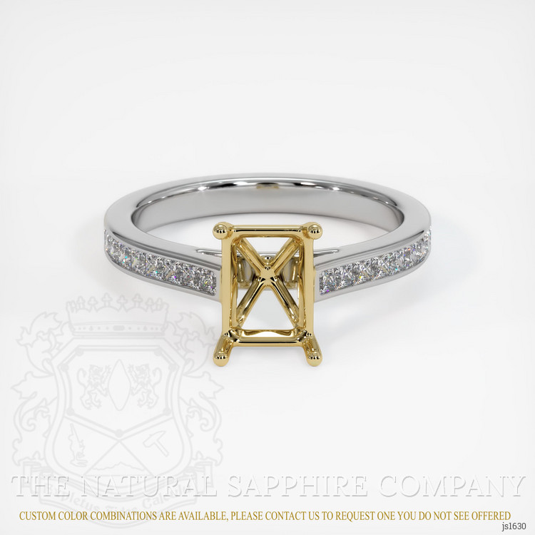 14K Yellow & White Accent Stones Ring Setting