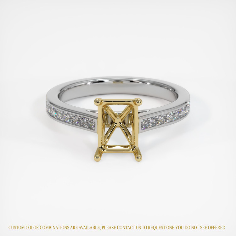 14K Yellow & White Accent Stones Ring Setting