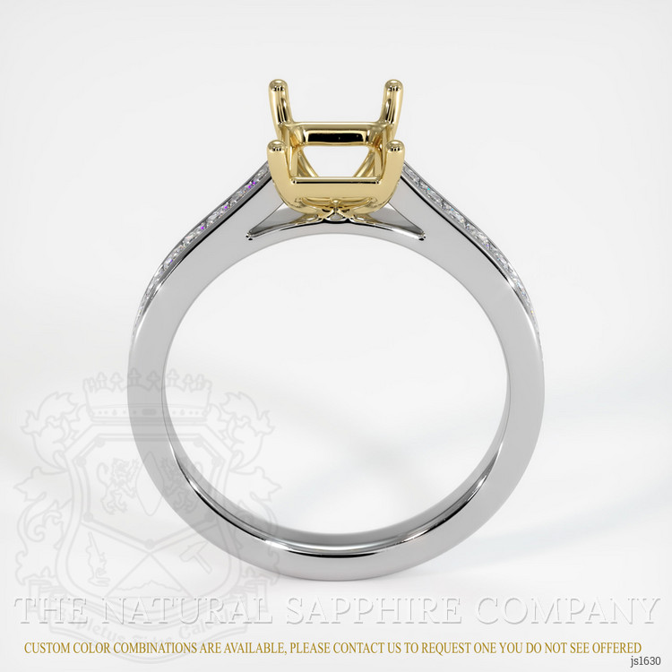 14K Yellow & White Accent Stones Ring Setting