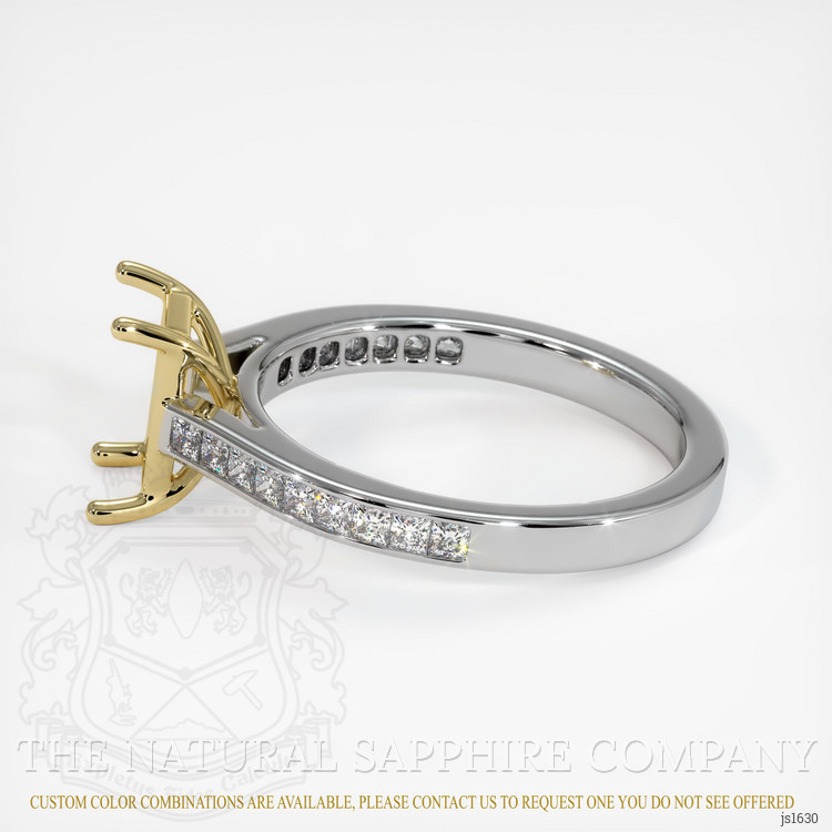 18K Yellow & White Accent Stones Ring Setting