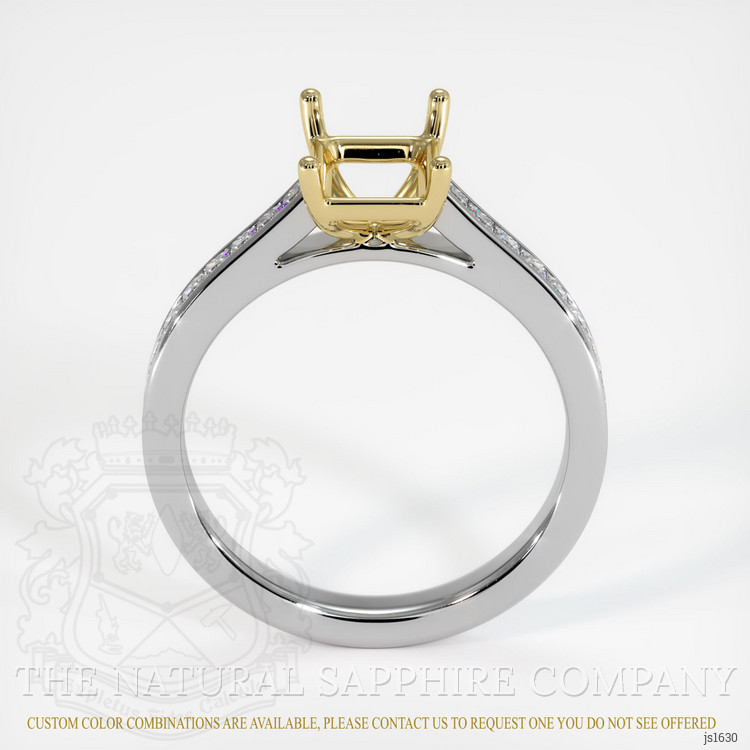 18K Yellow & White Accent Stones Ring Setting