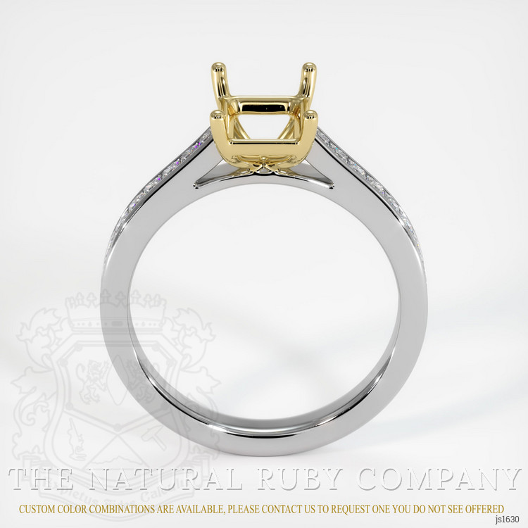 18K Yellow & White Accent Stones Ring Setting