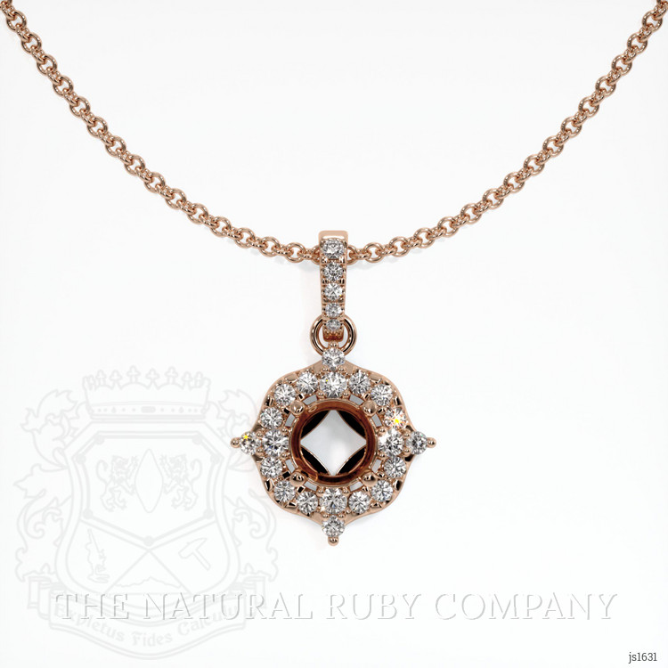 14K Rose Gold Pave Pendant Setting