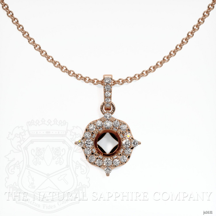 14K Rose Gold Pave Pendant Setting