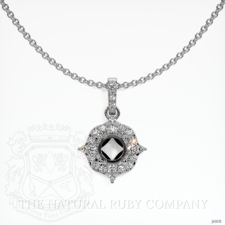 14K White Gold Pave Pendant Setting