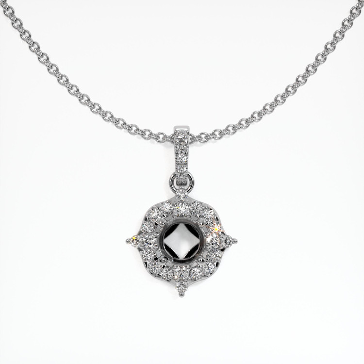 18K White Gold Pave Pendant Setting